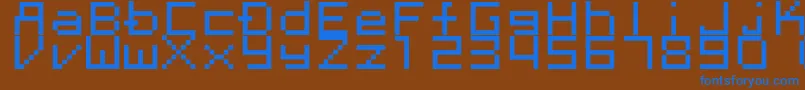 More about Megaten20xx Font Megaten20xx Font – Blue Fonts on Brown Background
