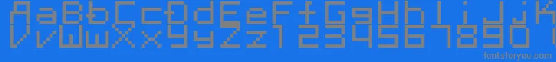 Megaten20xx-Schriftart – Graue Schriften auf blauem Hintergrund