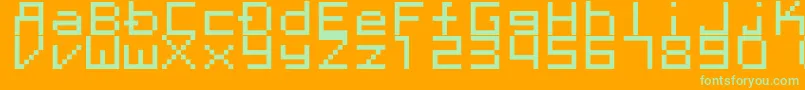 Megaten20xx Font – Green Fonts on Orange Background