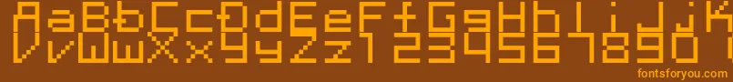 Megaten20xx Font – Orange Fonts on Brown Background