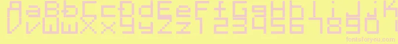 Megaten20xx Font – Pink Fonts on Yellow Background