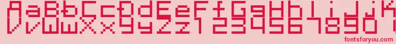 Megaten20xx Font – Red Fonts on Pink Background