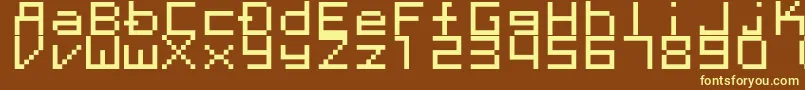 Megaten20xx Font – Yellow Fonts on Brown Background