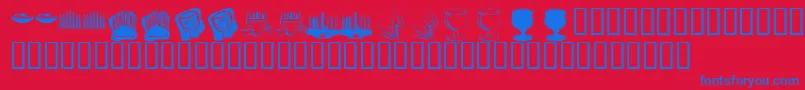 KrHappyKwanza Font – Blue Fonts on Red Background