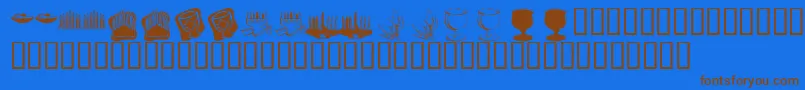 KrHappyKwanza Font – Brown Fonts on Blue Background