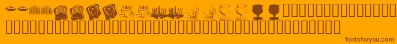 Fonte KrHappyKwanza – fontes marrons em um fundo laranja