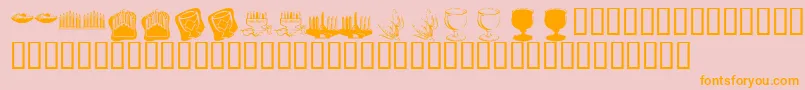 KrHappyKwanza Font – Orange Fonts on Pink Background