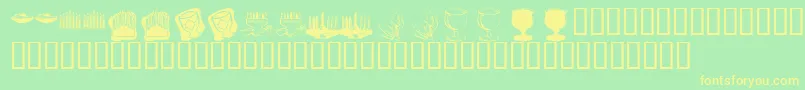 KrHappyKwanza Font – Yellow Fonts on Green Background
