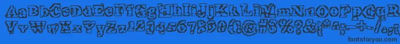 TheInterzone Font – Black Fonts on Blue Background