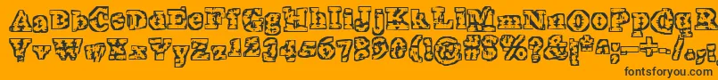 TheInterzone-Schriftart – Schwarze Schriften auf orangefarbenem Hintergrund