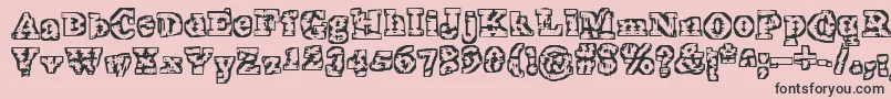 フォントTheInterzone – ピンクの背景に黒い文字