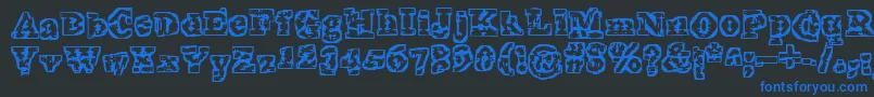 TheInterzone Font – Blue Fonts on Black Background