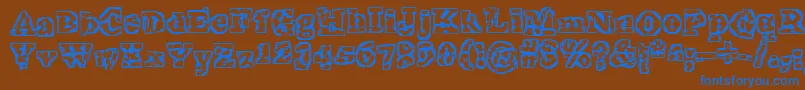 TheInterzone Font – Blue Fonts on Brown Background