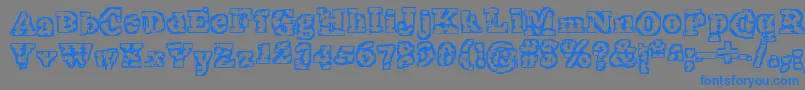 TheInterzone Font – Blue Fonts on Gray Background