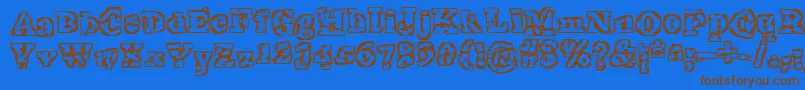 TheInterzone Font – Brown Fonts on Blue Background