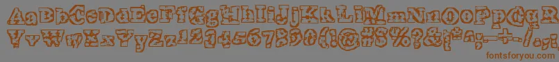 Weitere Informationen zur TheInterzone-Schriftart TheInterzone-Schriftart – Braune Schriften auf grauem Hintergrund