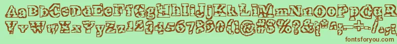 TheInterzone Font – Brown Fonts on Green Background