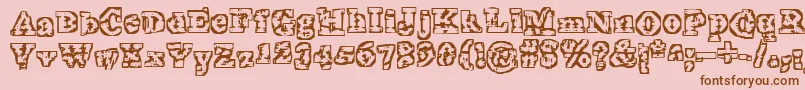 TheInterzone Font – Brown Fonts on Pink Background