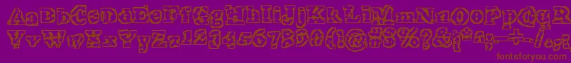 TheInterzone-fontti – ruskeat fontit violetilla taustalla