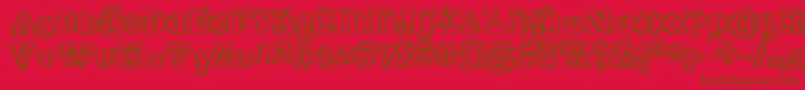 TheInterzone-fontti – ruskeat fontit punaisella taustalla