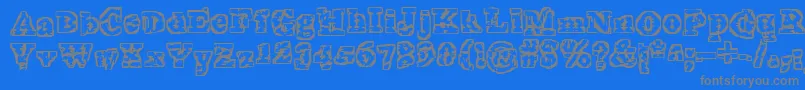 TheInterzone Font – Gray Fonts on Blue Background