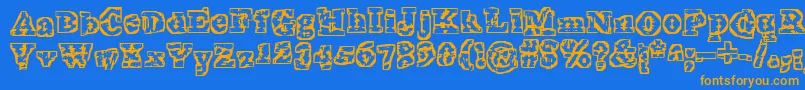 TheInterzone Font – Orange Fonts on Blue Background