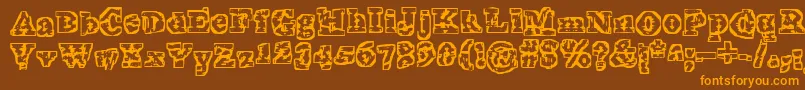 TheInterzone Font – Orange Fonts on Brown Background