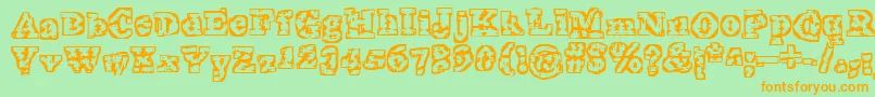 TheInterzone Font – Orange Fonts on Green Background