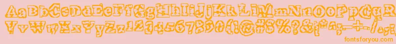 TheInterzone Font – Orange Fonts on Pink Background
