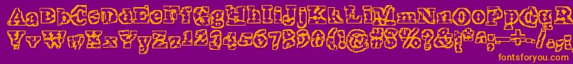 TheInterzone Font – Orange Fonts on Purple Background
