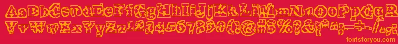 TheInterzone Font – Orange Fonts on Red Background
