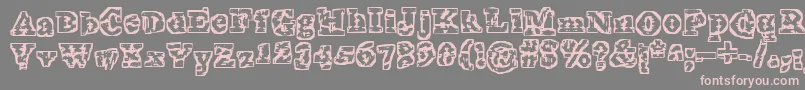 TheInterzone-fontti – vaaleanpunaiset fontit harmaalla taustalla