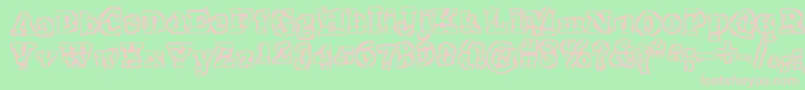 TheInterzone-fontti – vaaleanpunaiset fontit vihreällä taustalla