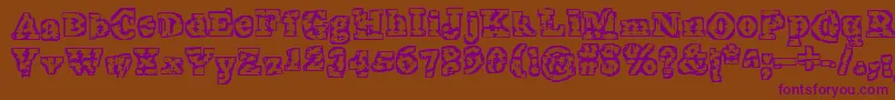 TheInterzone Font – Purple Fonts on Brown Background