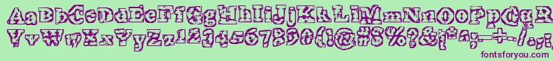 TheInterzone Font – Purple Fonts on Green Background