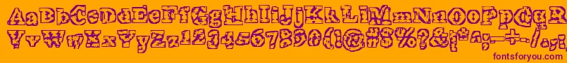 TheInterzone Font – Purple Fonts on Orange Background