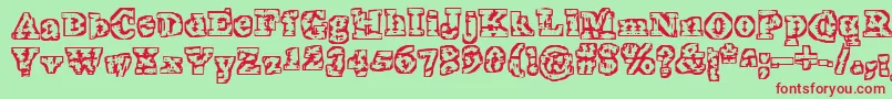 TheInterzone Font – Red Fonts on Green Background