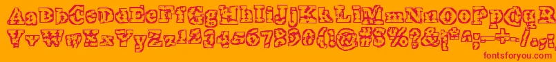 TheInterzone Font – Red Fonts on Orange Background
