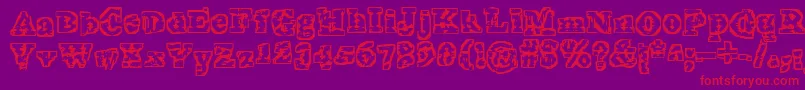 TheInterzone Font – Red Fonts on Purple Background