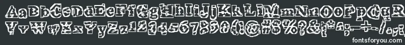 TheInterzone-fontti – valkoiset fontit mustalla taustalla
