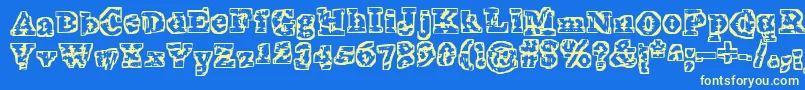 TheInterzone Font – Yellow Fonts on Blue Background