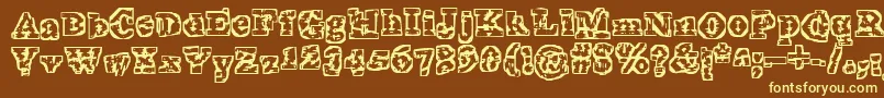 TheInterzone Font – Yellow Fonts on Brown Background
