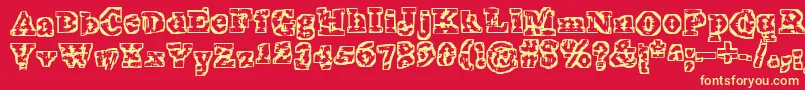 TheInterzone Font – Yellow Fonts on Red Background