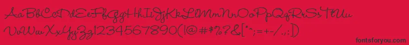 Fonte Wendymed – fontes pretas em um fundo vermelho