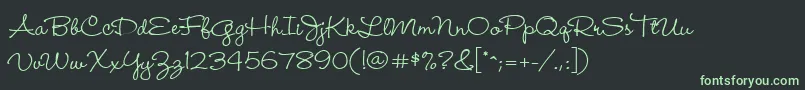 Wendymed Font – Green Fonts on Black Background