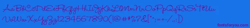 Wendymed Font – Purple Fonts on Blue Background
