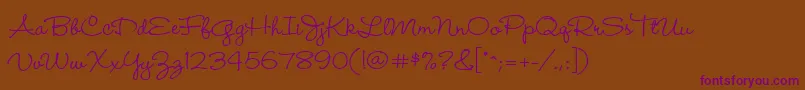 Wendymed Font – Purple Fonts on Brown Background