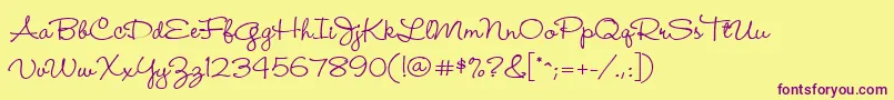Wendymed Font – Purple Fonts on Yellow Background
