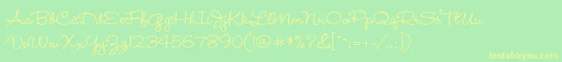 Wendymed Font – Yellow Fonts on Green Background