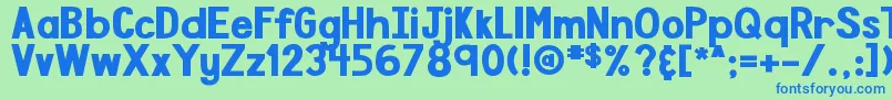 DjbSpeakTheTruthBoldly Font – Blue Fonts on Green Background